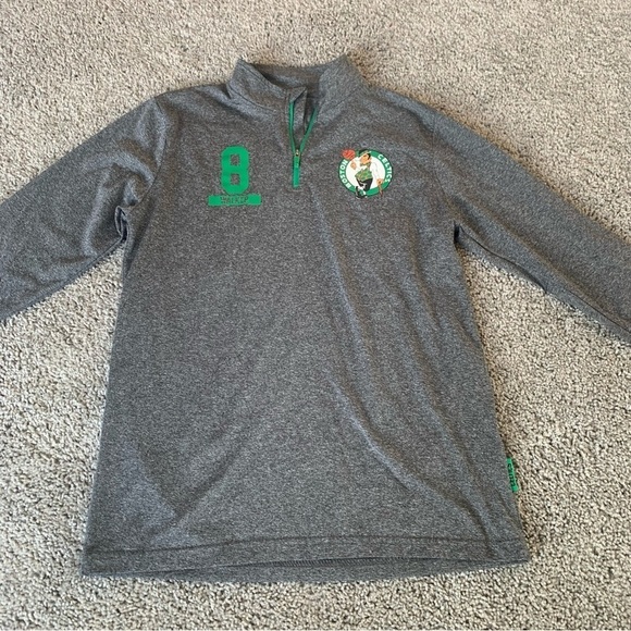 NBA Boston Celtics Boys Gray Quarter Zip Size Large Antoine Walker #8 - Picture 2 of 6